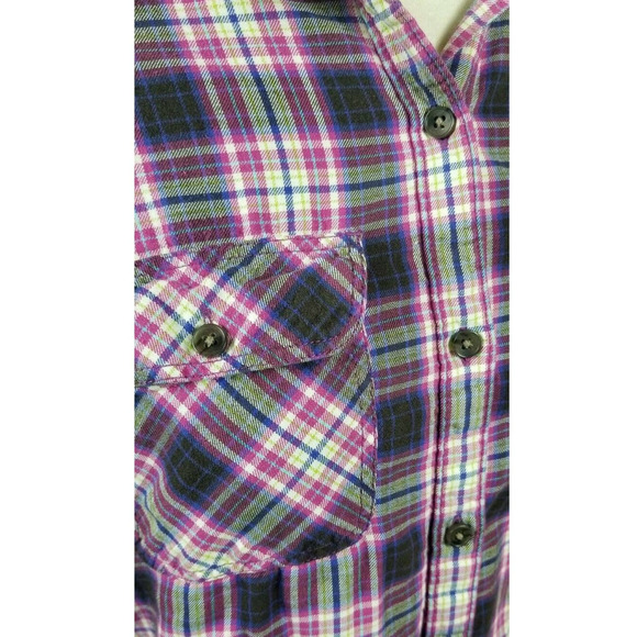 Eddie Bauer Button Down Flannel Size Large Plaid - Picture 2 of 7